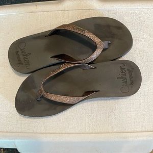 Great brown metallic Reef flip flop